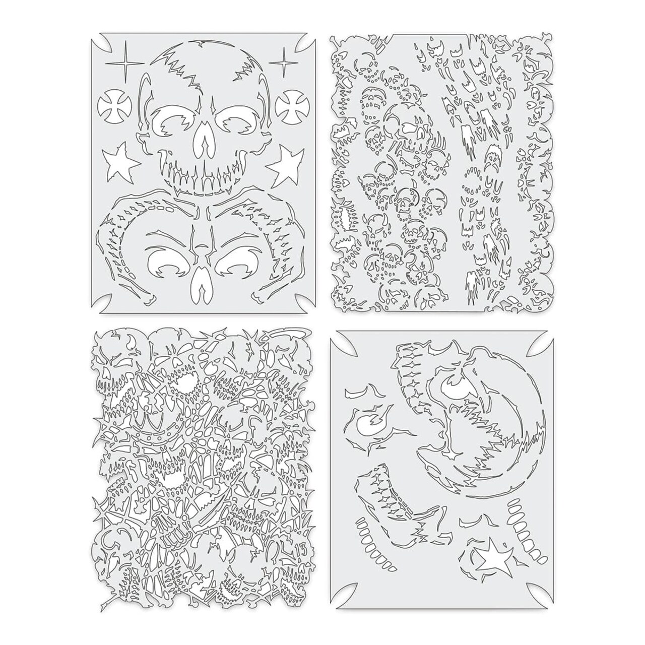 Iwata Artool Freehand Template - Set of 4, Return of Skull Master Mini